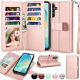 thumbnail image 1 of Wallet Case for Samsung Galaxy A16 Wallet Case 6.7" 5G (2025), [9 Card Slots] Luxury PU Leather Credit Holder Carrying Folio Flip [Detachable] Kickstand Magnetic Phone Cover & Lanyard [Rose], 1 of 5