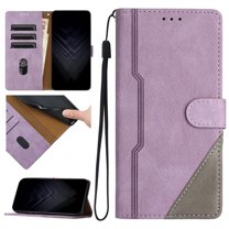 Wallet Case for Samsung Galaxy A17 5G, PU Leather Flip Case Card Slots Holder, Anti-falling Anti-fingerprint Classic Kickstand Book Folding Folio Cover with Wrist Strap for A17 5G, Purple