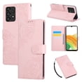thumbnail image 1 of Wallet Case for Samsung Galaxy A23 4G, Elegant PU Leather Phone Case with Card Slots, Kickstand Flip, Wrist Hand Strap, Magnetic Closure Flower Pattern Folio Cover for Samsung Galaxy A23 4G, Rosegold, 1 of 11