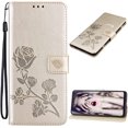 thumbnail image 1 of Wallet Case for Samsung Galaxy A23/Galaxy F23/Galaxy M23, [Wrist Strap] Rose Flower Cover with Credit Card Holder Cash Pockets Flip Phone Case for Samsung Galaxy A23/M23/F23 RS Golden, 1 of 14