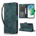 thumbnail image 1 of Wallet Case for Samsung Galaxy A25 5G, PU Leather Flip Protective Wrist Strap Card Slots Holder Pocket Embossed Stand Full Body Protection Rugged Cover for Samsung Galaxy A25 5G, Green, 1 of 6