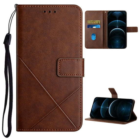 Wallet Case for Samsung Galaxy A26 5G, Classic Embossed PU Leather Card Slots Shockproof Drop Protective Wrist Strap Flip Case Cover for Samsung Galaxy A26 5G,Darkbrown