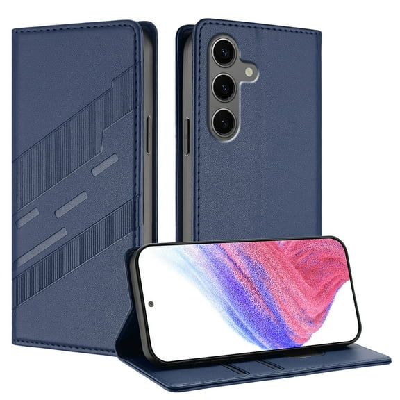 Wallet Case for Samsung Galaxy A26 5G, PU Leather Flip Cover with RFID Blocking Card Slots & Cash Pocket, Magnetic Closure Kickstand TPU Inner Shell Shockproof for Men Women Business, Darkblue
