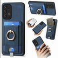 thumbnail image 1 of Wallet Case for Samsung Galaxy A32 5G with Detachable Card Holder, Rotation Ring Stand Case, Magnetic Vintage PU Leather Cover Compatible with MagSafe Shockproof Case for Galaxy A32 5G, Blue, 1 of 10