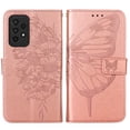thumbnail image 1 of Wallet Case for Samsung Galaxy A33 5G 6.4 Inch with Wrist Strap Card Holder Slots Kickstand Flip Folio Case, Butterfly Pattern PU Leather Luxury Bracket Shockproof Protective Phone Cover,Rosegold, 1 of 12