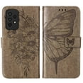 thumbnail image 1 of Wallet Case for Samsung Galaxy A33 5G 6.4 Inch with Wrist Strap Card Holder Slots Kickstand Flip Folio Case, Butterfly Pattern PU Leather Luxury Bracket Shockproof Protective Phone Cover,Gray, 1 of 12