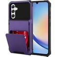 thumbnail image 1 of Wallet Case for Samsung Galaxy A34 5G Case with 4-Card Credit Card Holder Slot Shockproof Cover Hybrid Heavy Duty Protection Armor Phone Case Compatible with Samsung Galaxy A34-Purple, 1 of 6