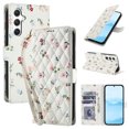 thumbnail image 1 of Wallet Case for Samsung Galaxy A35, Flower PU Leather Durable Phone Case Kickstand Flip Case with Card Slots Wrist Strap Pattern Magnetic Closure Protective Case for Galaxy A35 - A, 1 of 9