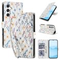 thumbnail image 1 of Wallet Case for Samsung Galaxy A35, Flower PU Leather Durable Phone Case Kickstand Flip Case with Card Slots Wrist Strap Pattern Magnetic Closure Protective Case for Galaxy A35 - E, 1 of 9