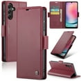 thumbnail image 1 of Wallet Case for Samsung Galaxy A36 5G, RFID Blocking Magnetic Clasp Shockproof Cover, Premium PU Leather Flip Case with Credit Card Holder Kickstand for Samsung Galaxy A36 5G, Wine, 1 of 7