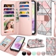 thumbnail image 1 of Wallet Case for Samsung Galaxy A36 Wallet Case 5G (2025), [9 Card Slots] Luxury PU Leather Credit Holder Carrying Folio Flip [Detachable] Kickstand Magnetic Phone Cover & Lanyard [Marble], 1 of 5