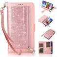 thumbnail image 1 of Wallet Case for Samsung Galaxy A51,Magnetic Handbag Zipper Pocket PU Leather Flip with 9 Card Slots and Wrist Strap Folio TPU Inner Stand Case for Samsung Galaxy A51 - Rose Gold, 1 of 14