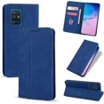 thumbnail image 1 of Wallet Case for Samsung Galaxy A51, Premium PU Leather Case Vintage Matte Wallet Flip Cover [Card Slots] [Magnetic Closure] Stand Function Folio Shockproof Full Protector - Blue, 1 of 8