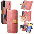 thumbnail image 1 of Wallet Case for Samsung Galaxy A52 5G, Premium PU Leather RFID Blocking Shockproof Cards Slots Hand Strap Slim Fit Flip Cover Stand Shockproof Full Protective Phone Case for Women Men, Pink, 1 of 7