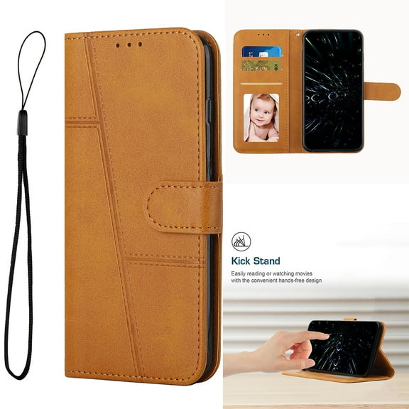 Wallet Case for Samsung Galaxy A53 5G, [Card Slots Holder] [Magnetic Clasp] [Kickstand] Premium PU Leather Flip Cover, Wrist Strap TPU Shockproof Anti-Scratches Case, Yellow