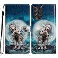 thumbnail image 1 of Wallet Case for Samsung Galaxy A53 5G with Colorful Painting Pattern Luxury PU Leather Magnetic Flip Folio Cover, Soft Silicone Shockproof Card Slots Holder Kickstand Protective Case,Wolf, 1 of 8