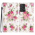 thumbnail image 1 of Wallet Case for Samsung Galaxy A53 5G with Colorful Painting Pattern Luxury PU Leather Magnetic Flip Folio Cover, Soft Silicone Shockproof Card Slots Holder Kickstand Protective Case,Red Flower, 1 of 8