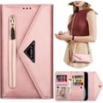 thumbnail image 1 of Wallet Case for Samsung Galaxy A53 5G, Crossbody Neck Strap Lanyard Purse Handbag Shoulder Strap Cover with ID Card Holder Phone Case for Samsung Galaxy A53 5G XK Rose Gold, 1 of 14