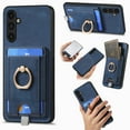 thumbnail image 1 of Wallet Case for Samsung Galaxy A54 5G with Detachable Card Holder, Rotation Ring Stand Case, Magnetic Vintage PU Leather Cover Compatible with MagSafe Shockproof Case for Galaxy A54 5G, Blue, 1 of 10