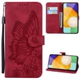 thumbnail image 1 of Wallet Case for Samsung Galaxy A54 5G, Vintage Design Embossed Butterfly Pattern PU Leather Book Style Shockproof Cover with Card Holder Stand Magnetic Clasp Case for Samsung Galaxy A54 5G, Red, 1 of 7