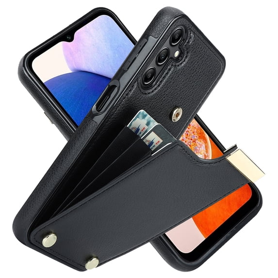 Wallet Case for Samsung Galaxy A54 5G, Vintage Premium PU Leather Ultra Slim Case with Card Holder, Protective Anti-drop Magnetic Clasp Phone Case for Samsung Galaxy A54 5G, Black