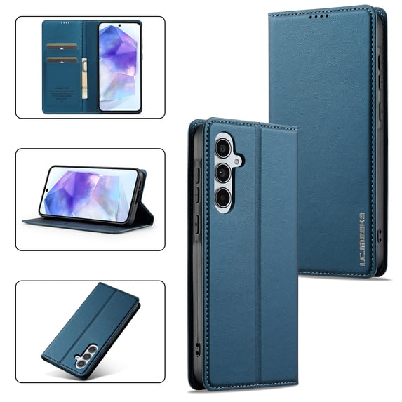Wallet Case for Samsung Galaxy A56 5G, Classic Shockproof PU Leather Magnetic Flip Cover with Card Holder Stand Feature and Full Body Protection Phone Case Cover for Samsung Galaxy A56 5G, Blue