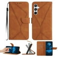 thumbnail image 1 of Wallet Case For Samsung Galaxy A56 5G, Wallet Case with [RFID Blocking] Leather Flip Folio Strong Magnetic Closure Cover Credit Card Holder with Hand Strap Kickstand Men Women,Brown, 1 of 9