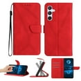 thumbnail image 1 of Wallet Case For Samsung Galaxy A56 5G, Wallet Case with [RFID Blocking] Leather Flip Folio Strong Magnetic Closure Cover Credit Card Holder with Hand Strap Kickstand Men Women,Red, 1 of 9