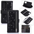 thumbnail image 1 of Wallet Case for Samsung Galaxy Note 20 5G,Magnetic Handbag Zipper Pocket PU Leather Flip with 9 Card Slots and Wrist Strap Folio TPU Inner Stand Case for Note 20 5G - Black, 1 of 7