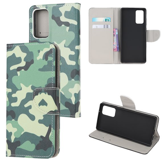 Wallet Case for Samsung Galaxy Note 20, PU Leather Magnetic Flip Folio Cover with Kickstand Card Slots Phone Case for Samsung Galaxy Note 20 (6.7 Inch),Green