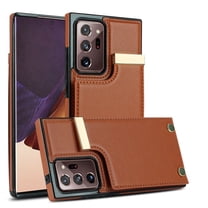 Wallet Case for Samsung Galaxy Note 20 Ultra, Vintage Premium PU Leather Ultra Slim Case with Card Holder, Protective Anti-drop Magnetic Clasp Phone Case for Galaxy Note 20 Ultra, Brown
