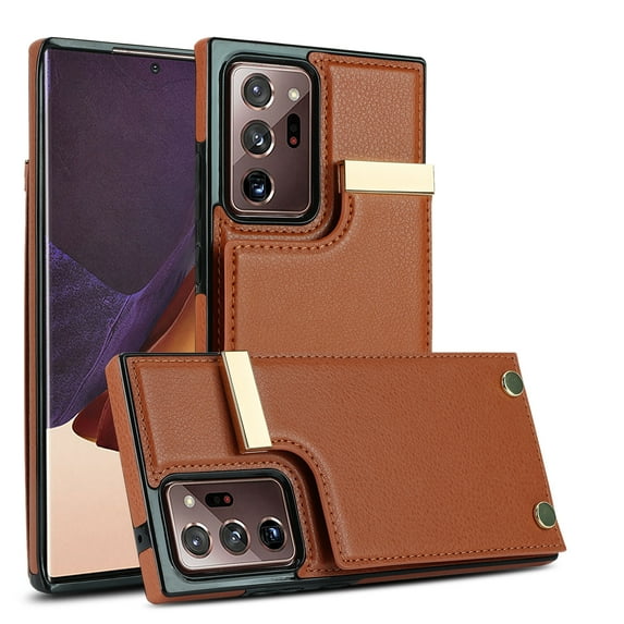 Wallet Case for Samsung Galaxy Note 20 Ultra, Vintage Premium PU Leather Ultra Slim Case with Card Holder, Protective Anti-drop Magnetic Clasp Phone Case for Galaxy Note 20 Ultra, Brown