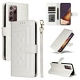 thumbnail image 1 of Wallet Case for Samsung Galaxy Note 20, Vintage Wrist Strap Kickstand Credit Card Slots Magnetic Closure PU Leather Shockproof Drop Protective TPU Shell for Samsung Galaxy Note 20, White, 1 of 6