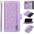 thumbnail image 1 of Wallet Case for Samsung Galaxy Note 8,Magnetic Handbag Zipper Pocket PU Leather Flip with 9 Card Slots and Wrist Strap Folio TPU Inner Stand Case for Samsung Galaxy Note 8 - Purple, 1 of 10