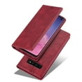 thumbnail image 1 of Wallet Case for Samsung Galaxy S10 Plus 6.4 Inch, Soft Silicone Luxury PU Leather Shockproof Case with RFID Blocking Card Holder Slots Stand Magnetic Clasp Protective Phone Cover,Red, 1 of 15