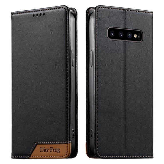 Wallet Case for Samsung Galaxy S10 RFID Blocking Flip Cover with Card Slots & Cash Pocket, Strong Magnetic Closure, Wireless Charging Compatible Black