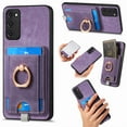 thumbnail image 1 of Wallet Case for Samsung Galaxy S20 FE with Detachable Card Holder, Rotation Ring Stand Case, Magnetic Vintage PU Leather Cover Compatible with MagSafe Shockproof Case for Galaxy S20 FE, Purple, 1 of 10