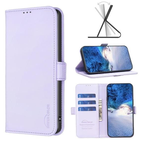 Wallet Case for Samsung Galaxy S20, Magnetic PU Leather Kickstand Flip Cover with 3 Card Slots Holder TPU Shockproof Interior Folio Phone Case Compatible for Samsung Galaxy S20, Purple