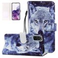 thumbnail image 1 of Wallet Case for Samsung Galaxy S20 Plus, Galaxy S20+ Cover 6.7 inch, Allytech Foldable PU Leather Shockproof Stand Card Slots Wrist Strap Case for Samsung S20 Plus 2020, Lovely Wolf, 1 of 2