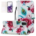 thumbnail image 1 of Wallet Case for Samsung Galaxy S20 Plus, Galaxy S20+ Cover 6.7 inch, Allytech Foldable PU Leather Shockproof Stand Card Slots Wrist Strap Case for Samsung S20 Plus 2020, Peacock Flower, 1 of 2