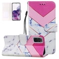thumbnail image 1 of Wallet Case for Samsung Galaxy S20 Plus, Galaxy S20+ Cover 6.7 inch, Allytech Foldable PU Leather Shockproof Stand Card Slots Wrist Strap Case for Samsung S20 Plus 2020, Pink White Marble, 1 of 2