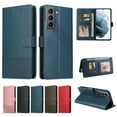thumbnail image 1 of Wallet Case for Samsung Galaxy S21 FE 5G, Magnetic Closure Leather Case Flip Folio Kickstand ID Money Credit Card Holder Pocket Phone Case Cover For Samsung Galaxy S21 FE,Blue, 1 of 12