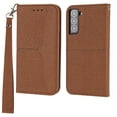 thumbnail image 1 of Wallet Case for Samsung Galaxy S21 FE (5G),Slim Leather Magnetic Folio Flip Kickstand Card Holder Hand Wrist Strap Wallet Case Cover For Samsung Galaxy S21 FE,Brown, 1 of 10