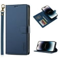 thumbnail image 1 of Wallet Case for Samsung Galaxy S21 FE, PU Leather Credit Card Holder Phone Case [3 Card Slots] Folio Flip Detachable Magnetic Cover Kickstand & Carrying Strap for Samsung Galaxy S21 FE, Blue, 1 of 10