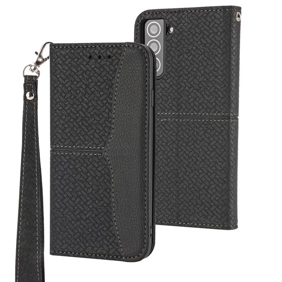Wallet Case For Samsung Galaxy S21 FE,Shockproof Leather Folio Flip Kickstand Magnetic Closure Card Cash Pocket Case Cover For Samsung Galaxy S21 FE,Black