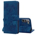 thumbnail image 1 of Wallet Case for Samsung Galaxy S21, Flower Embossed Flip Folio Cover, with Kickstand Magnetic Card Slots Protective Case for Samsung Galaxy S21(6.2 Inch),Blue, 1 of 13