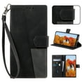 thumbnail image 1 of Wallet Case for Samsung Galaxy S21 Plus with Wrist Strap,Classic Premium PU Leather Magnetic Clasp Flip Folio Case with RFID Blocking Credit Card Slots Kickstand Shockproof Full Body Cover,Black, 1 of 10