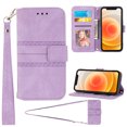 thumbnail image 1 of Wallet Case for Samsung Galaxy S21 Ultra, PU Leather Shoulder Strap Lanyard Crossbody Flip Cover with Card Slots Magnetic Kickstand Shockproof Case, Lightpurple, 1 of 7