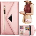thumbnail image 1 of Wallet Case for Samsung Galaxy S21 for Women, Shoulder Crossbody Purse Handbag Neck Strap Lanyard Cover with ID Card Holder Phone Case for Samsung Galaxy S21 XK Rose Gold, 1 of 18