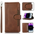 thumbnail image 1 of Wallet Case for Samsung Galaxy S21 with Wrist Strap [9 Card Slots] PU Leather RFID Blocking ID Credit Holder & Outer Pocket Folio Flip Kickstand Magnetic Clasp Shockproof Phone Cover,Coffee, 1 of 11